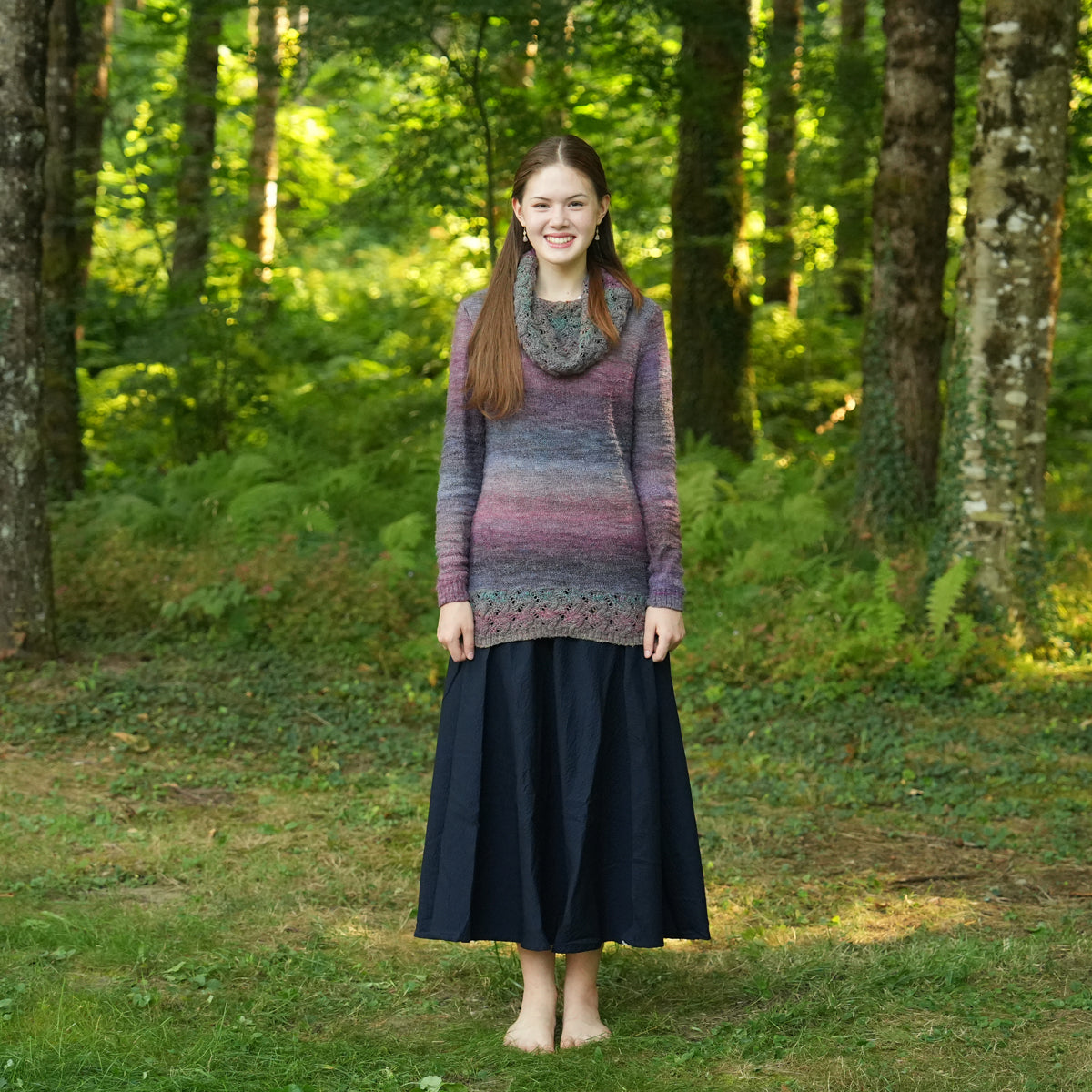 Deep Navy Blue Puffy Circle Skirt
