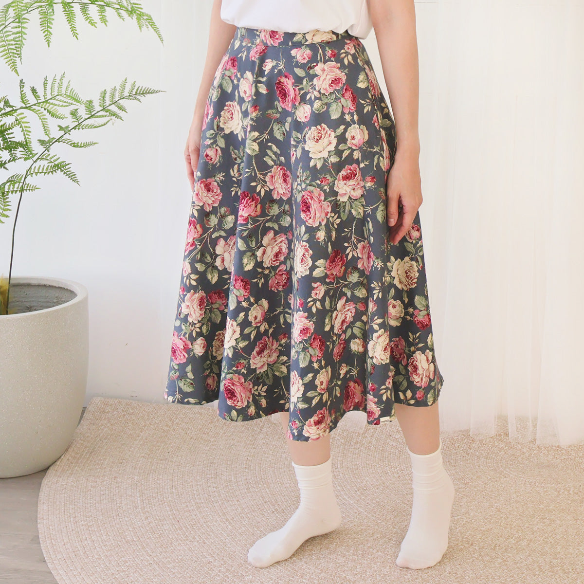 Vintage Rose Thick Circle Skirt