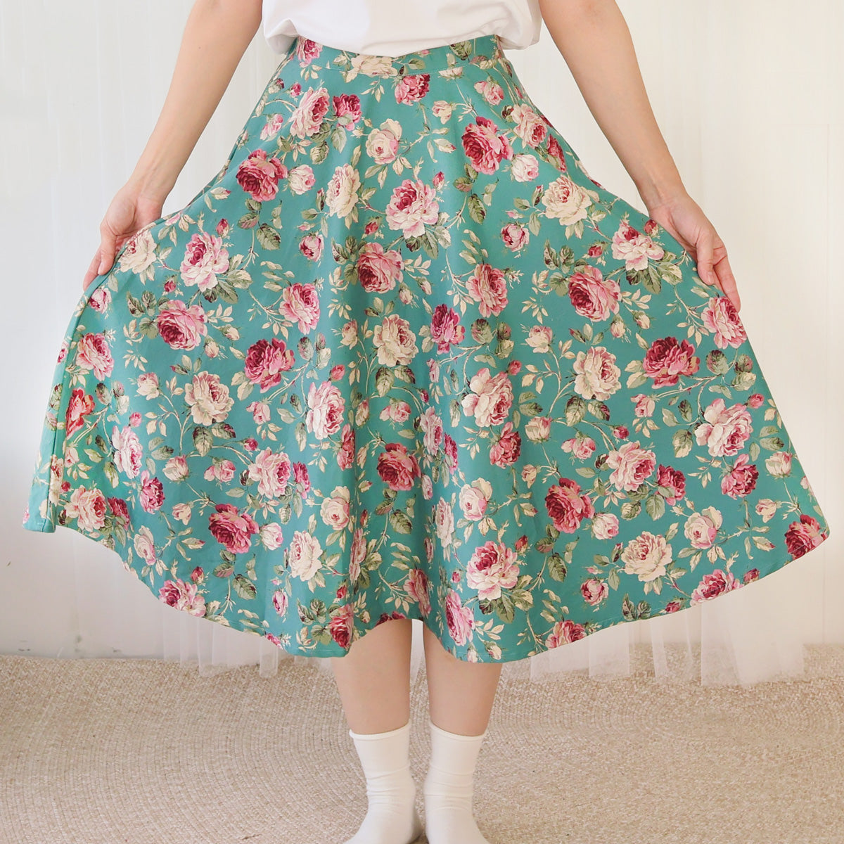 Vintage Rose Thick Circle Skirt