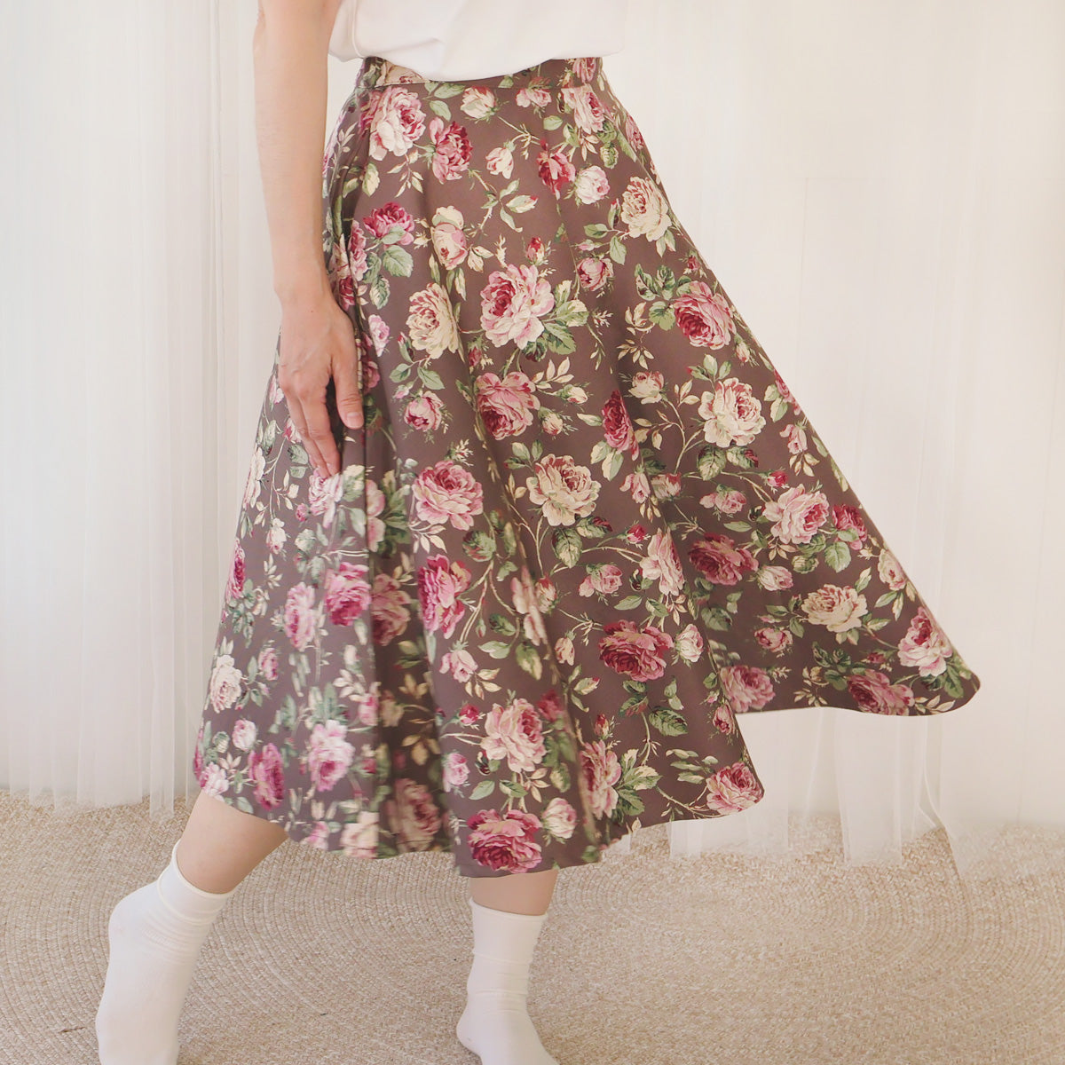 Vintage Rose Thick Circle Skirt