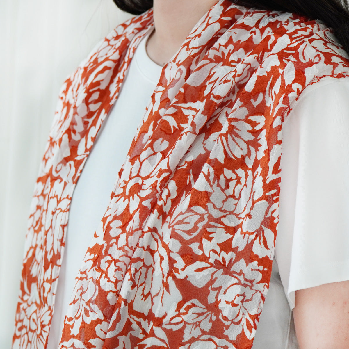 Large Floral Series Cotton Breathable Scarf - Japan