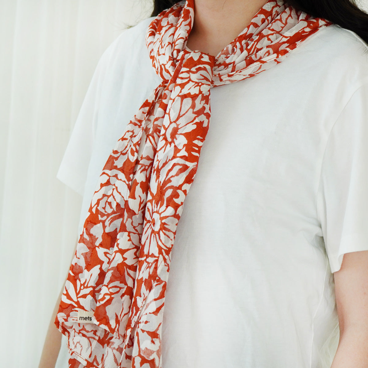 Large Floral Series Cotton Breathable Scarf - Japan