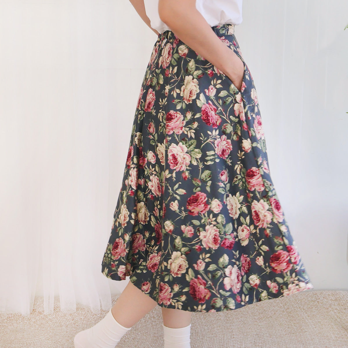 Vintage Rose Thick Circle Skirt