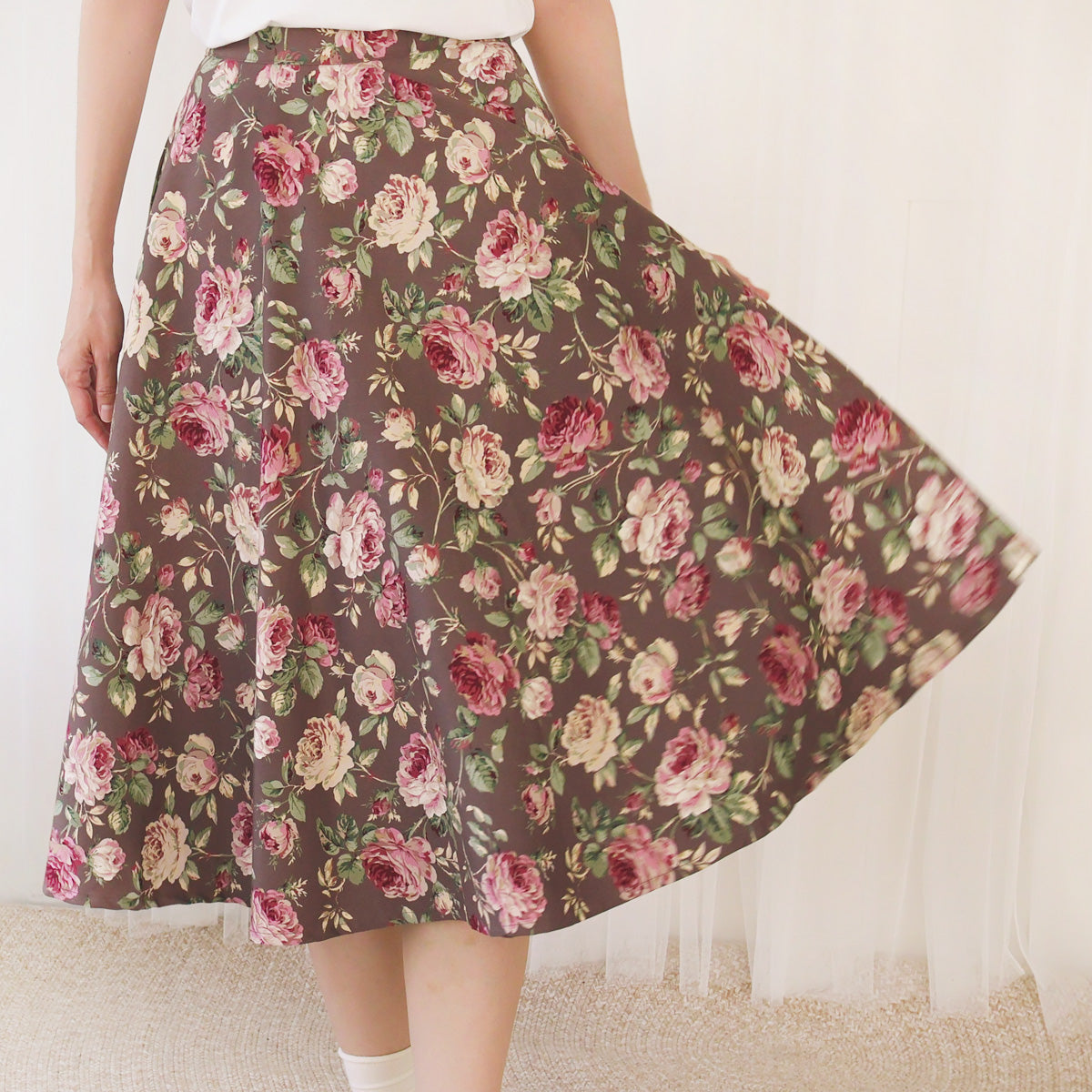 Vintage Rose Thick Circle Skirt