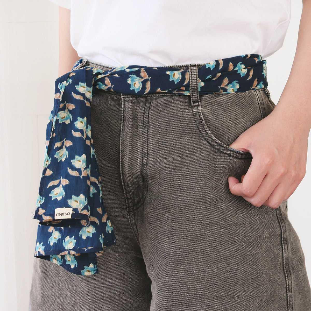 靜謐素雅純棉透感圍巾-日本