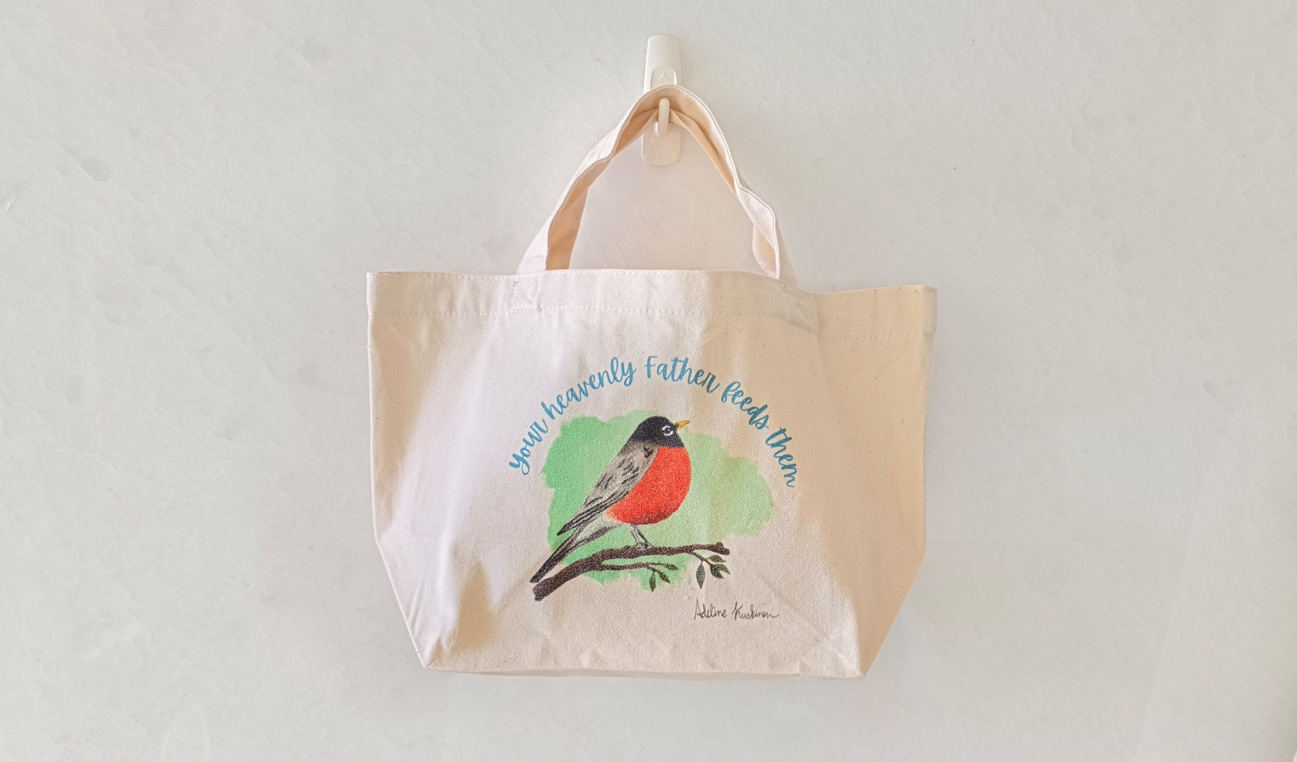 Birds watercolor tote bag eco