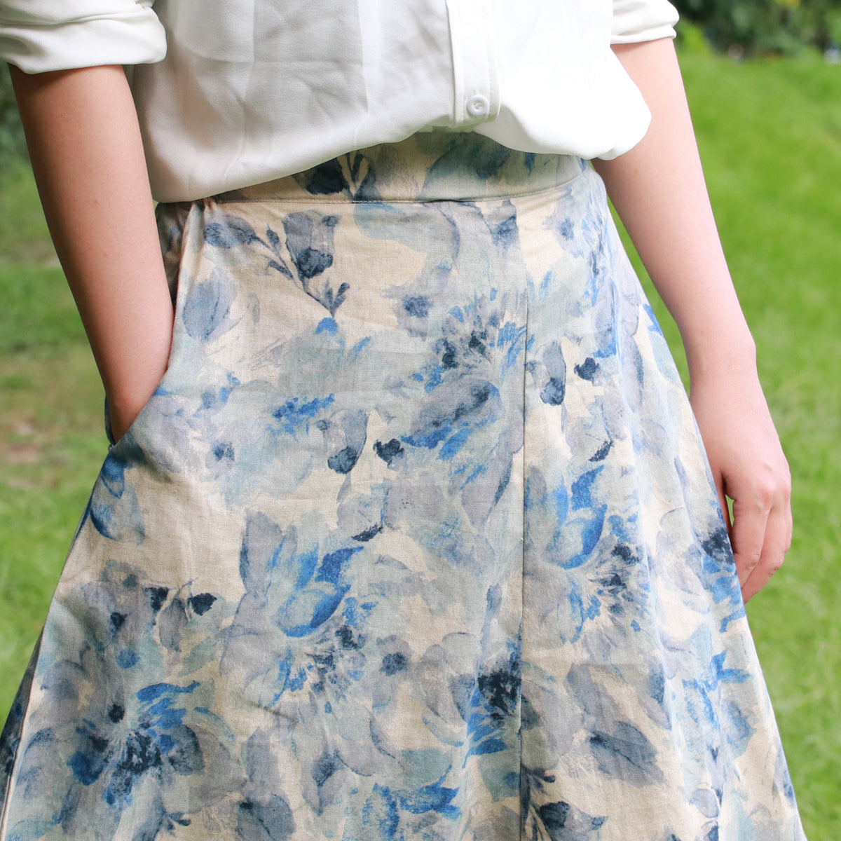 Blended Flowers - Four Panel Circle Skirt
