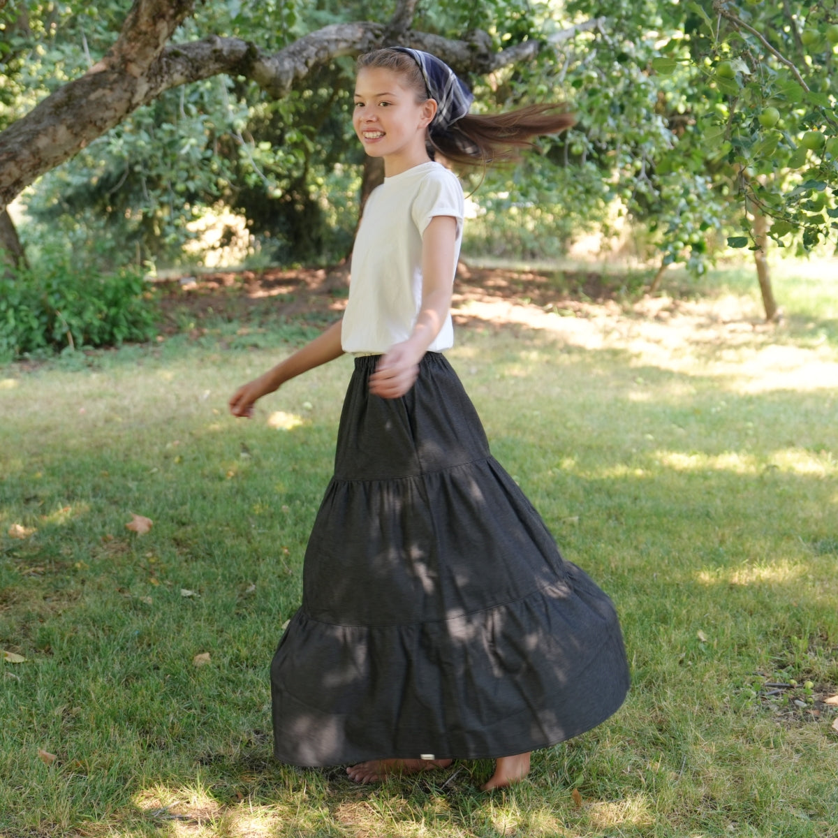 Black Denim Cake Skirt
