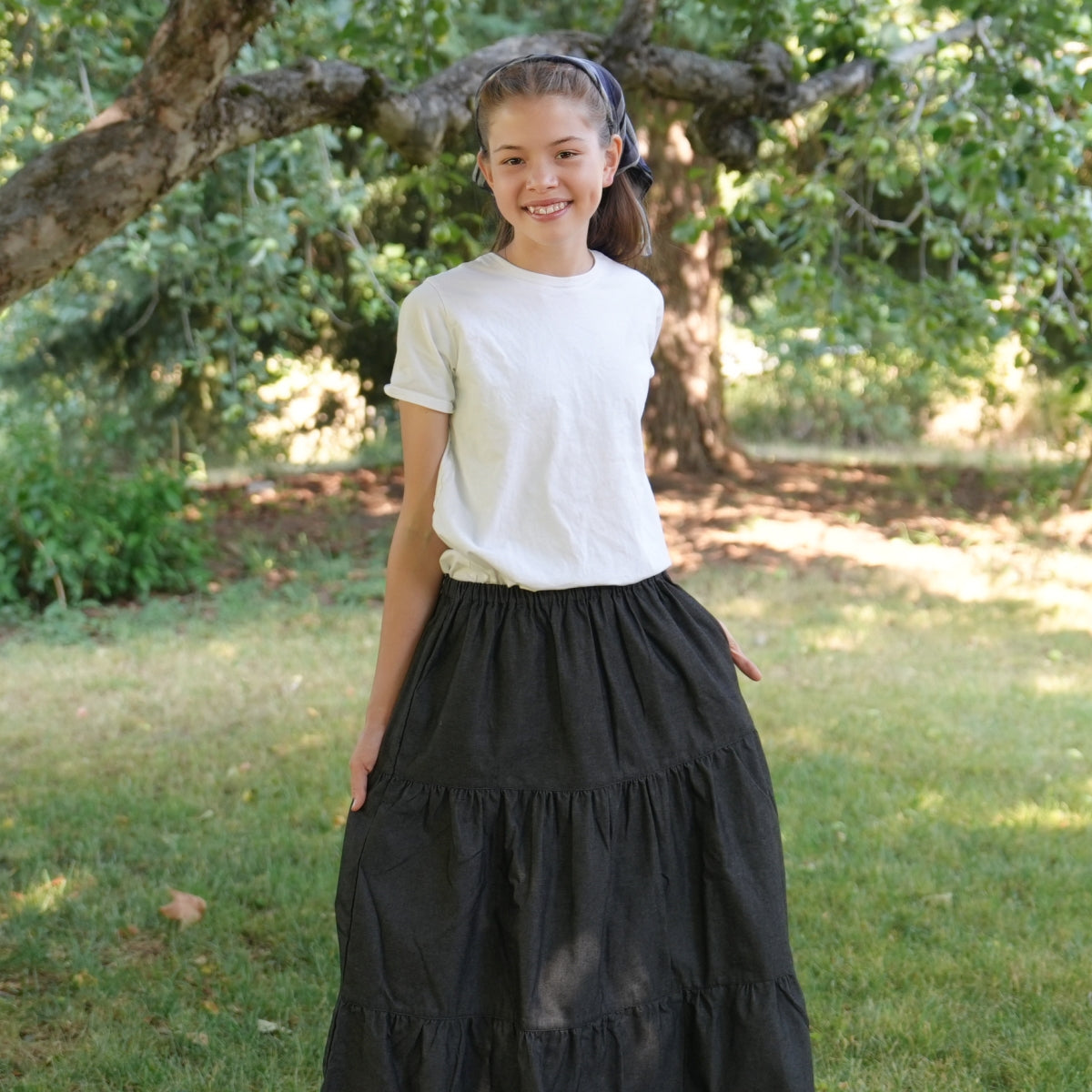 Black Denim Cake Skirt