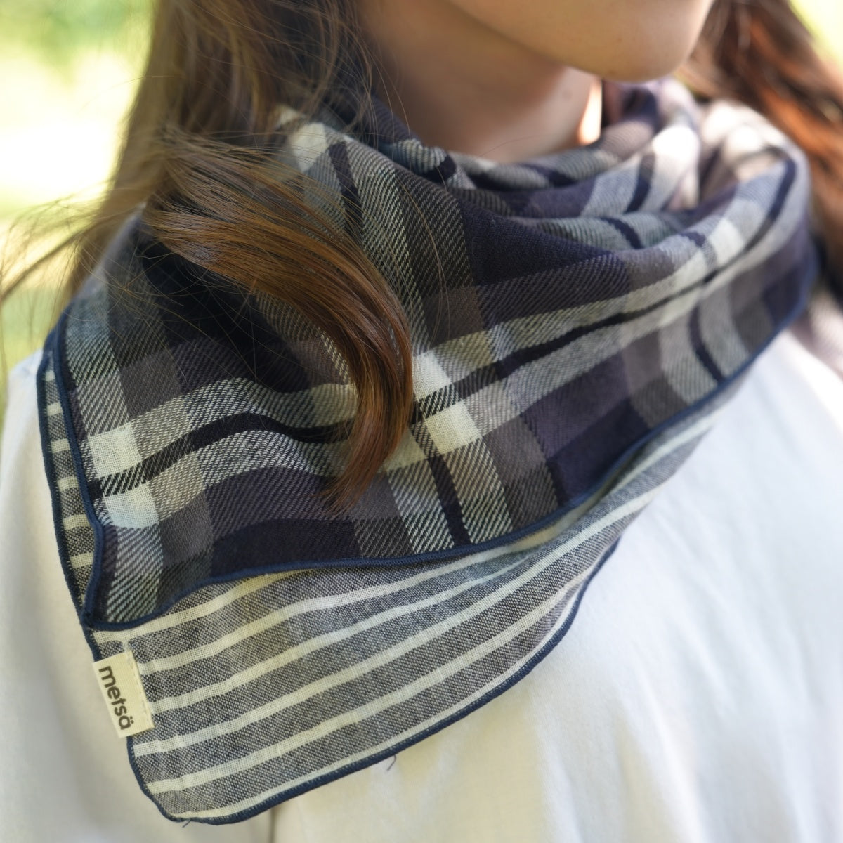Plaid Gauze Square scarf - Pre-order late September