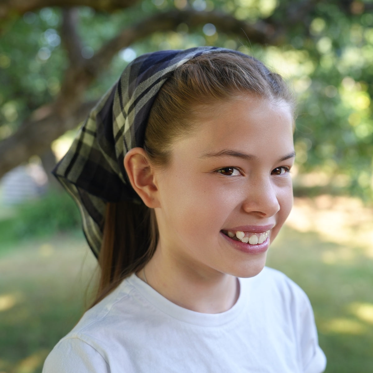Plaid Gauze Square scarf - Pre-order late September