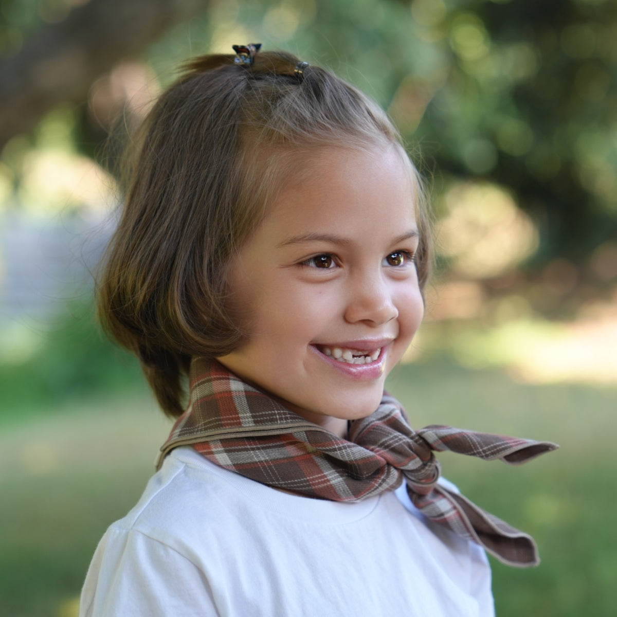 Plaid Gauze Square scarf - Pre-order late September
