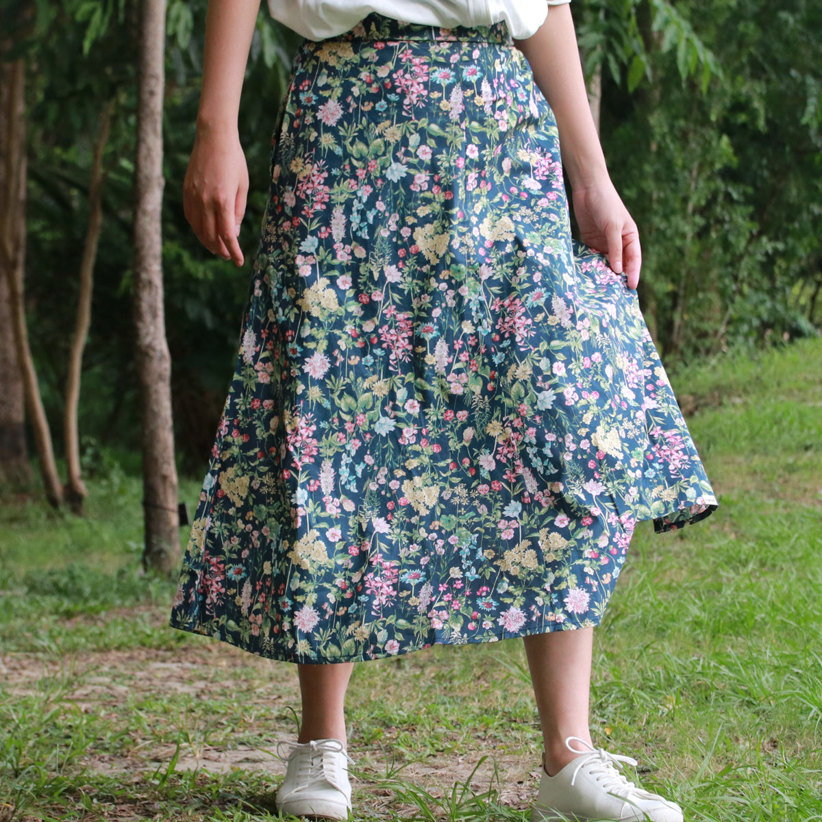 Flowers Amid Greenery - Four Panel Circle Skirt