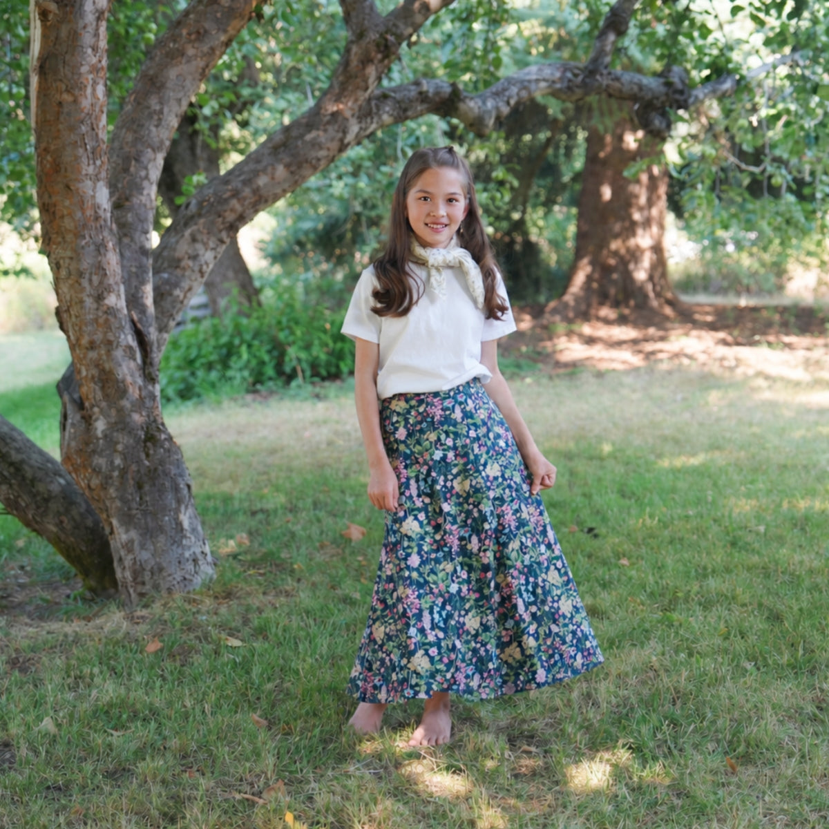 Flowers Amid Greenery - Four Panel Circle Skirt
