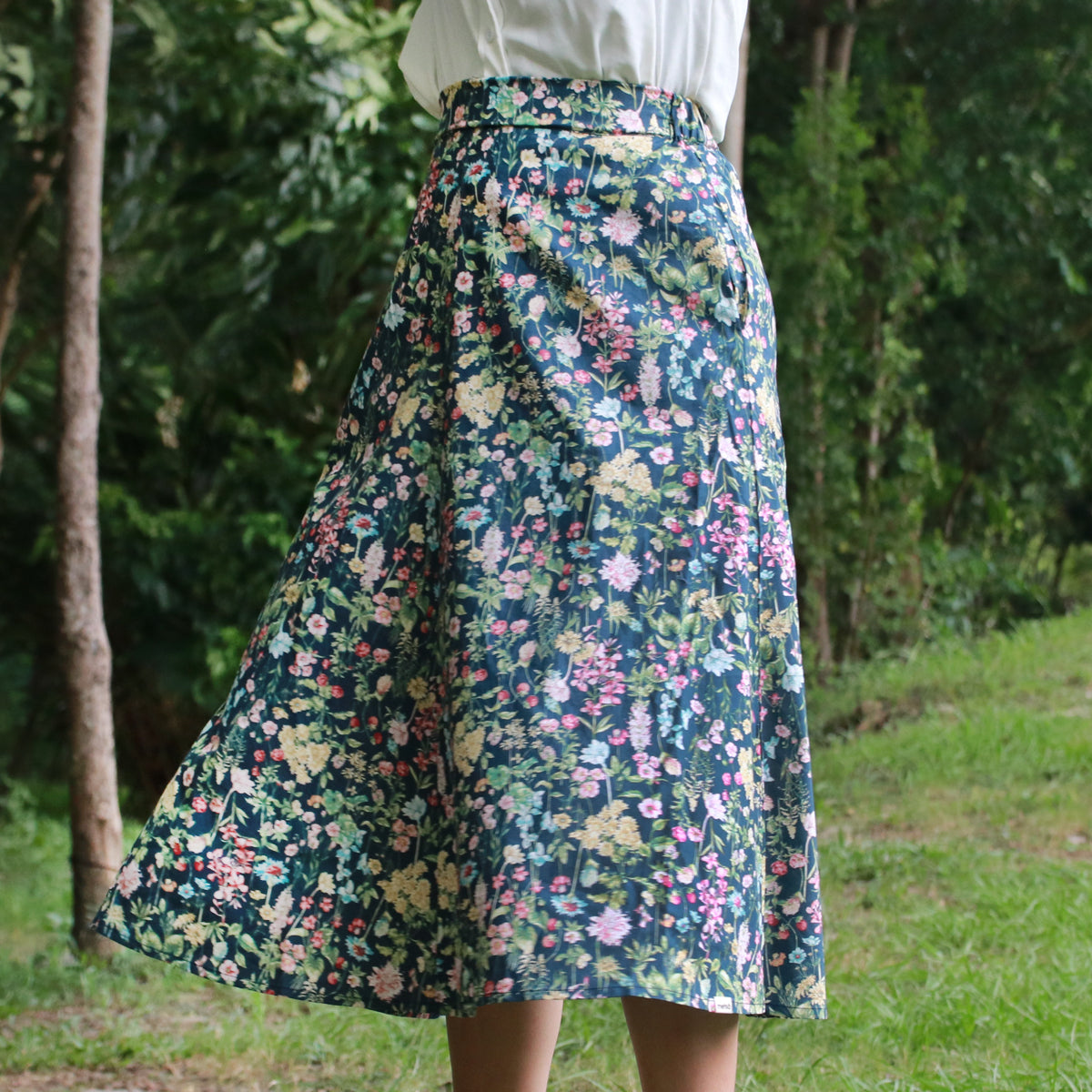 Flowers Amid Greenery - Four Panel Circle Skirt