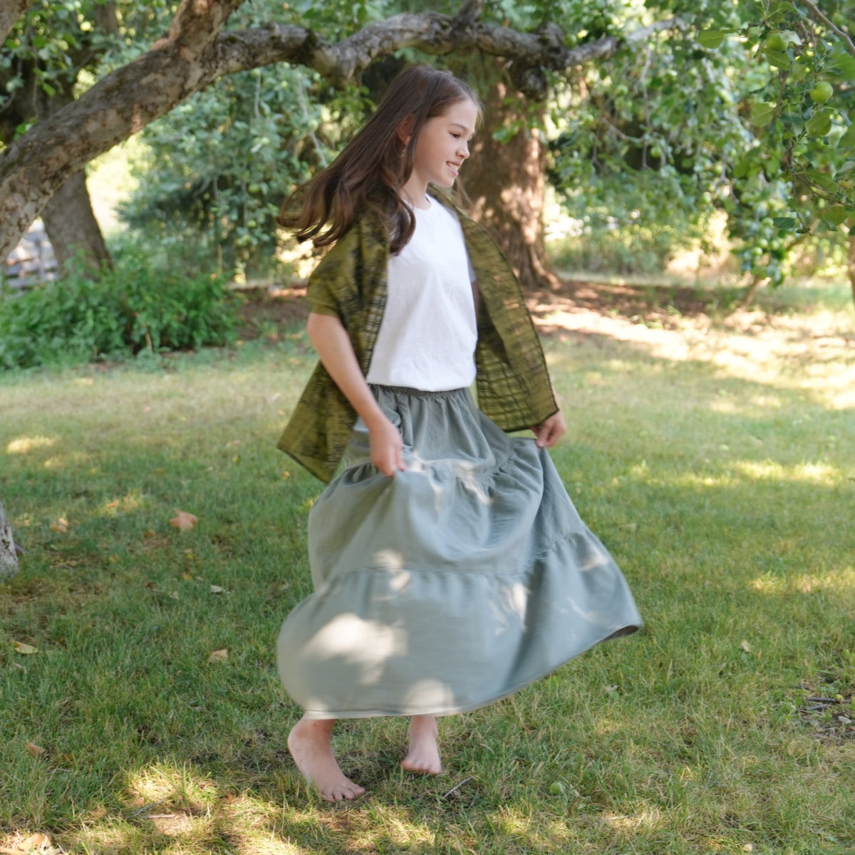 Light Blue Denim Retro Cake Skirt