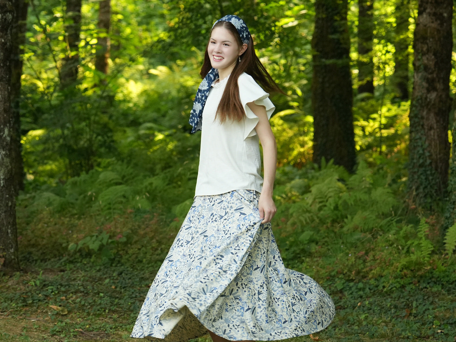 彩繪花葉-厚款圓裙