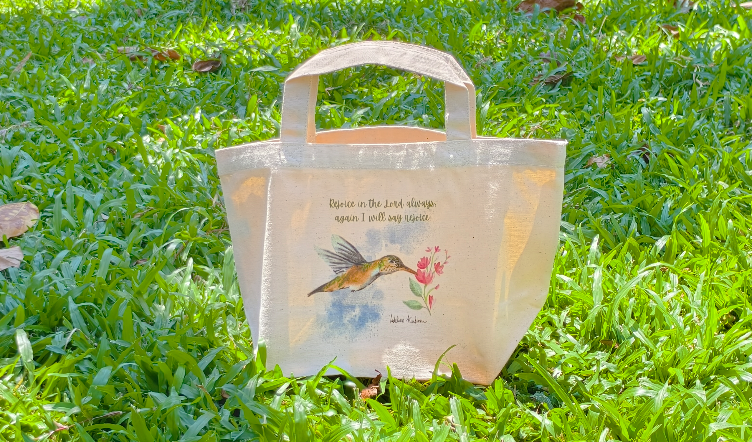 Birds watercolor tote bag eco