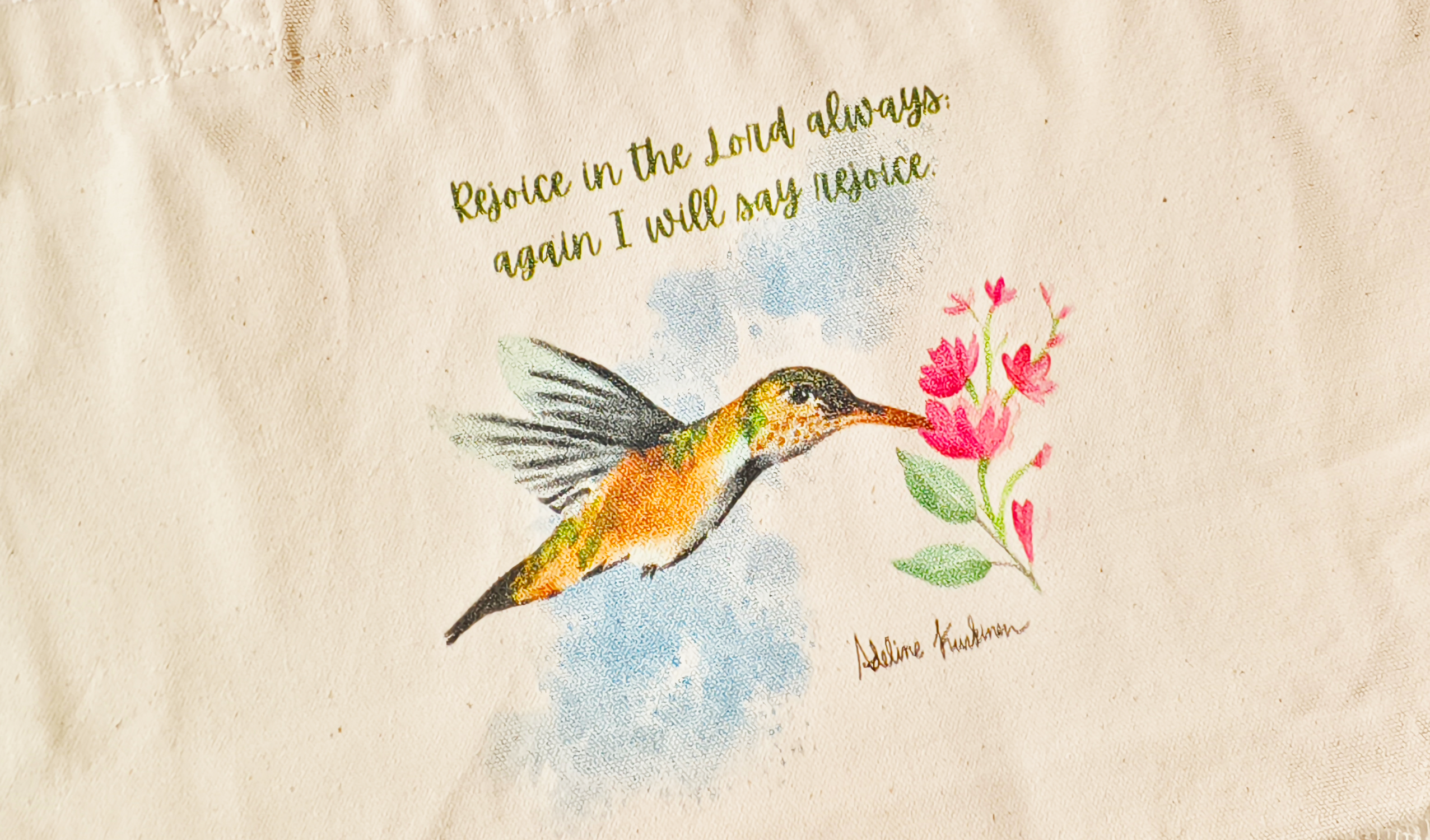 Birds watercolor tote bag eco