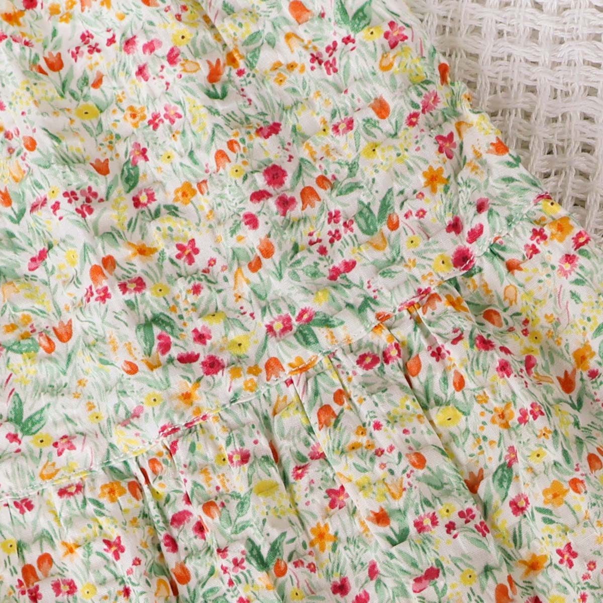 Spring Summer Small Floral Embossed Handmade Skirt