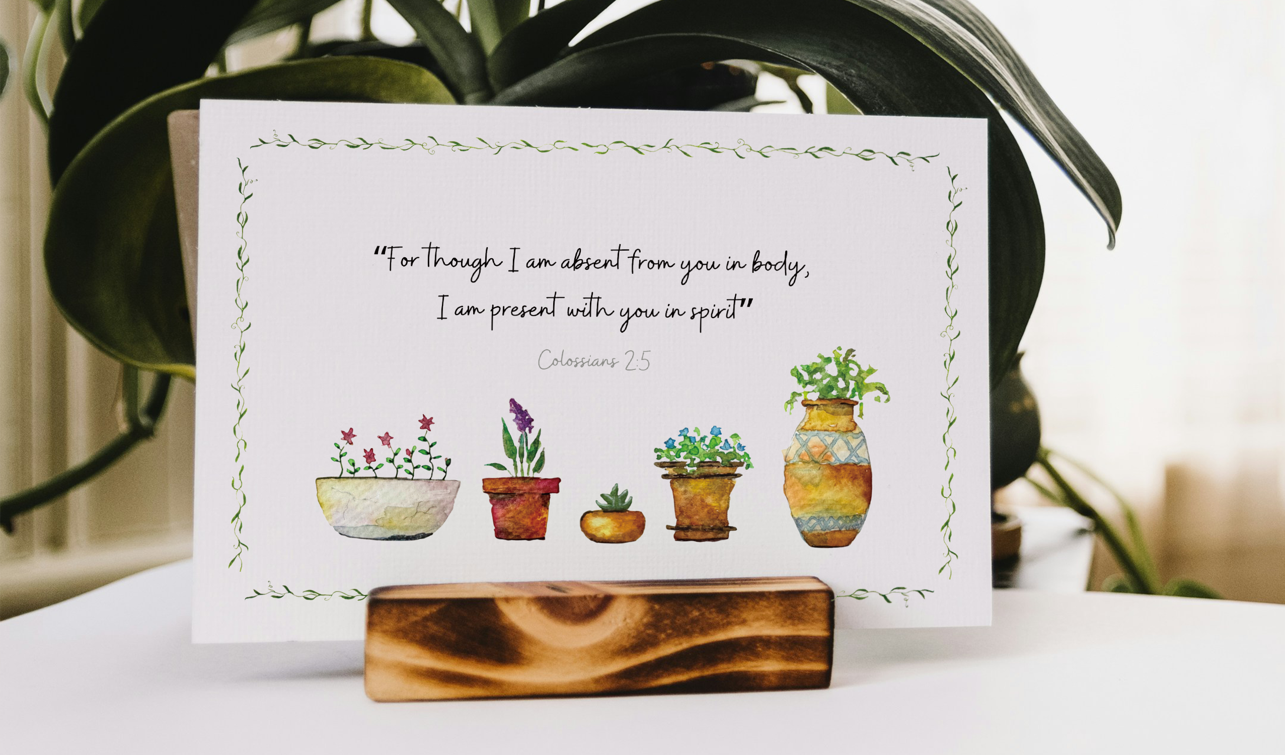 Hand drawn postcard with transparent sticker