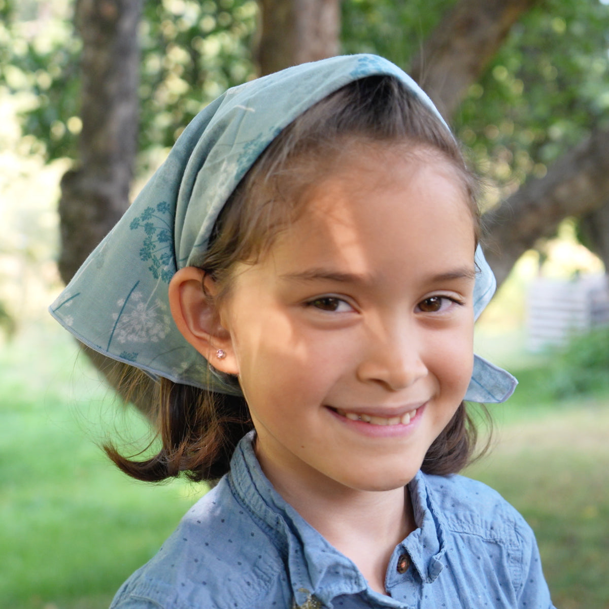 Pale Blue Dandelion Square Scarf - Pre-order late September