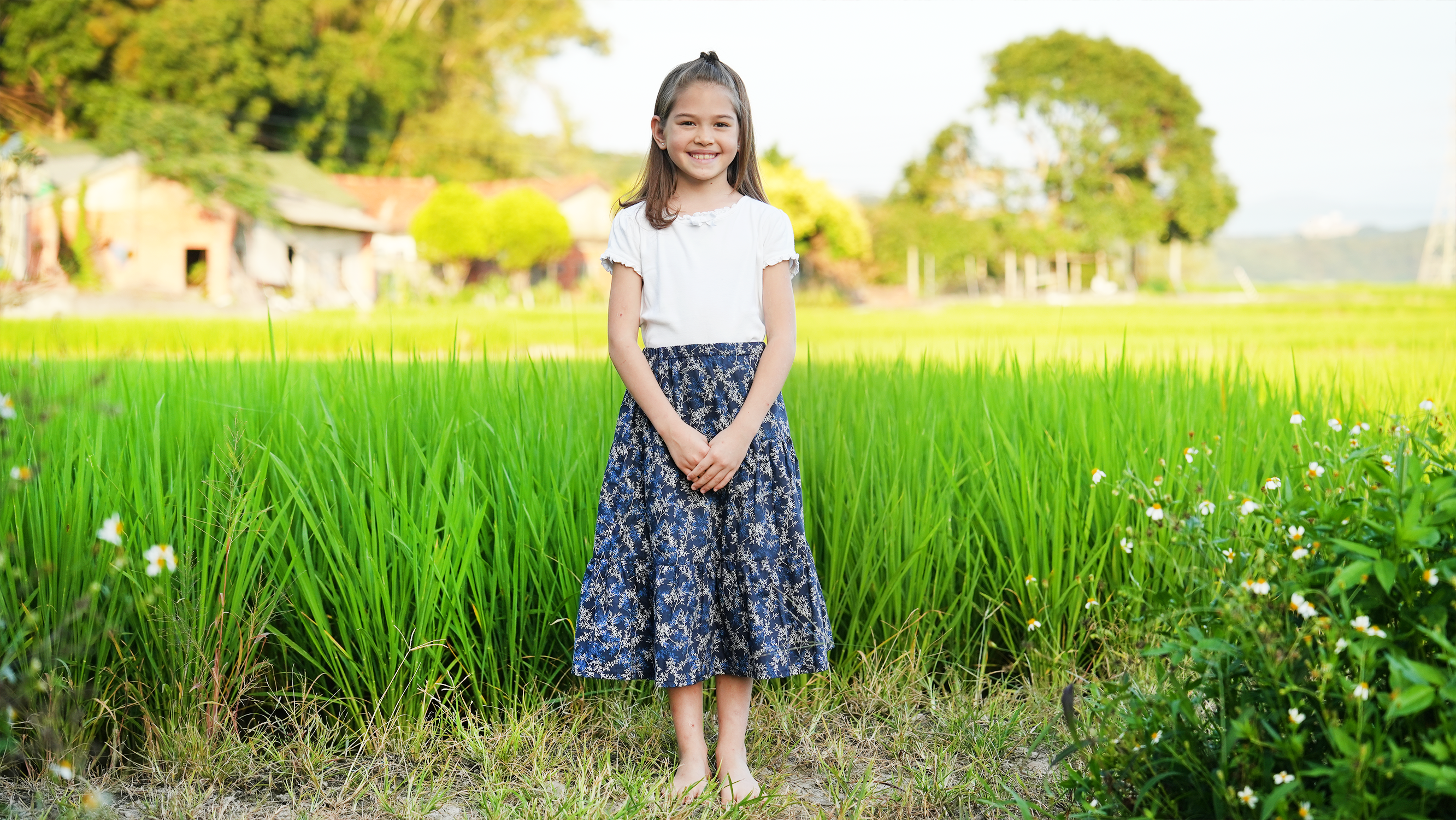 Handmade Floral Skirt (Cool Colors)