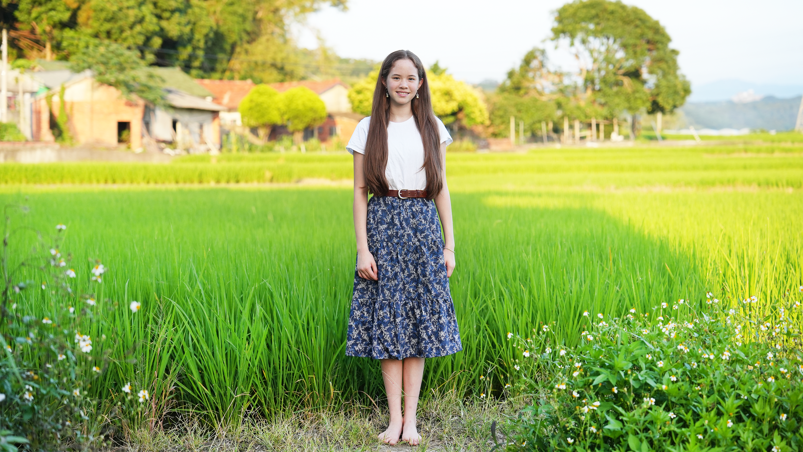 Handmade Floral Skirt (Cool Colors)