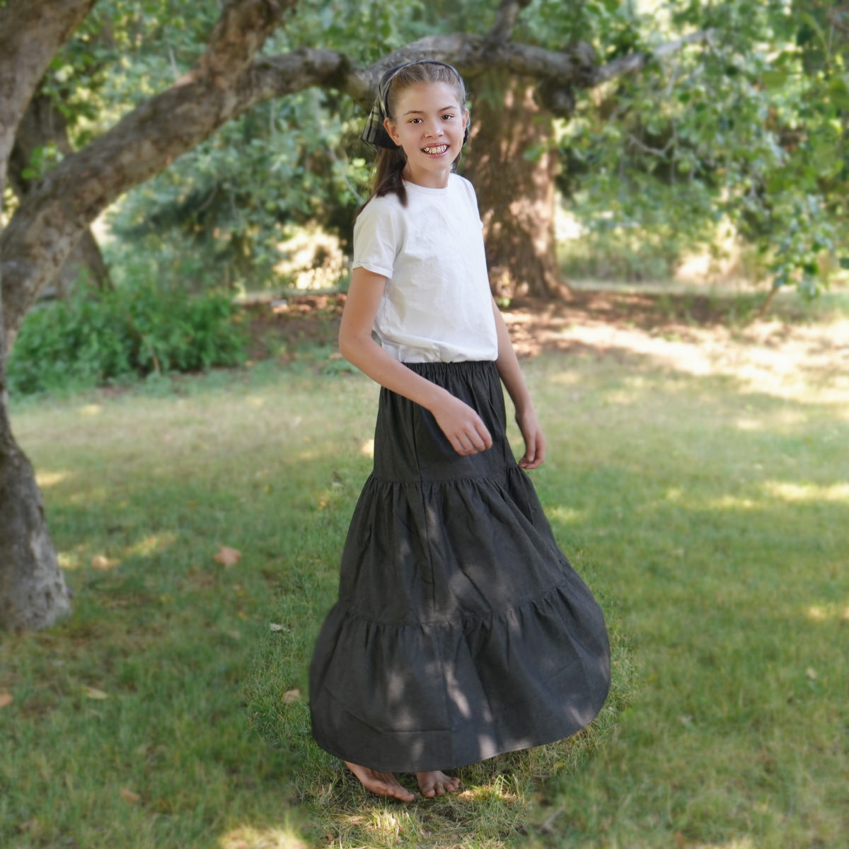 Black Denim Cake Skirt