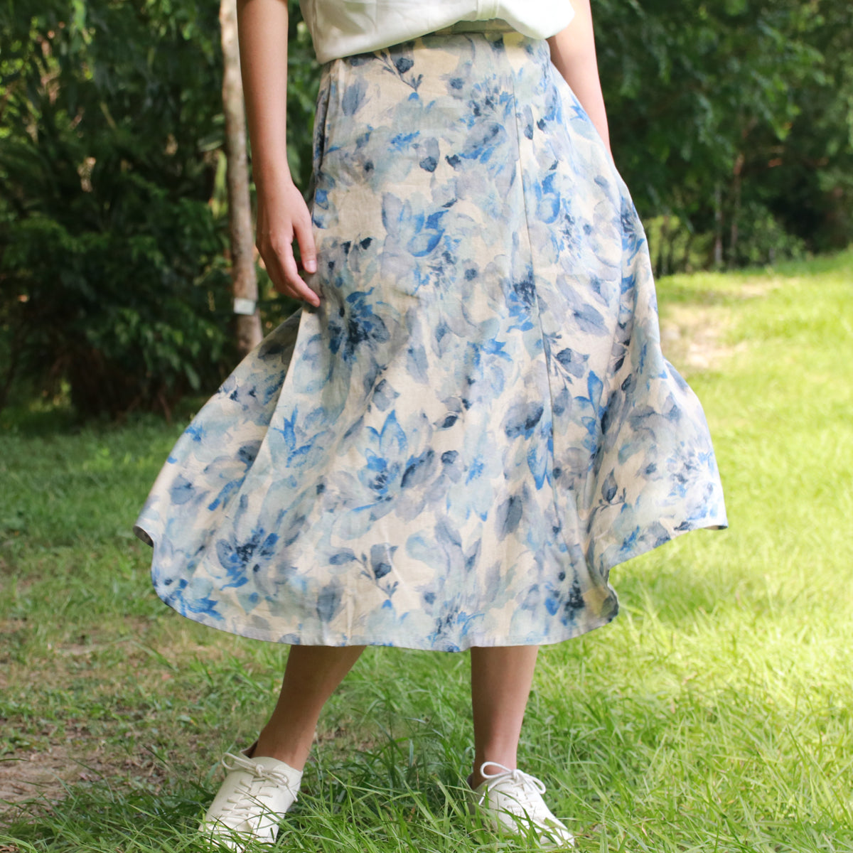 Blended Flowers - Four Panel Circle Skirt