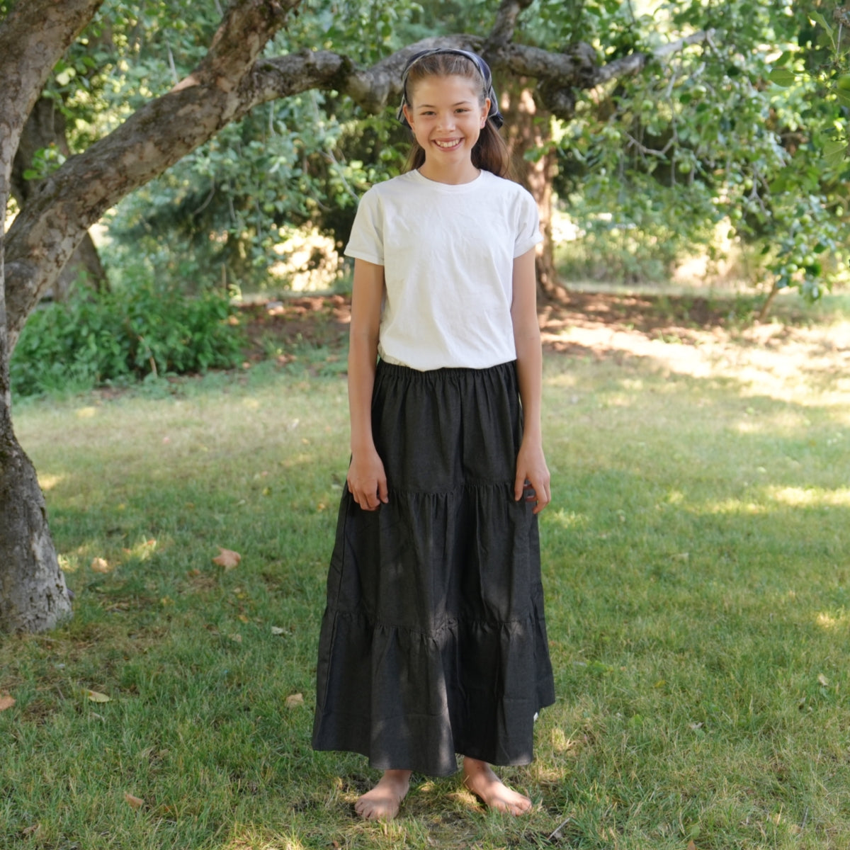 Black Denim Cake Skirt