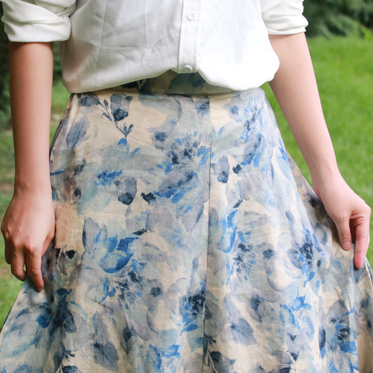 Blended Flowers - Four Panel Circle Skirt