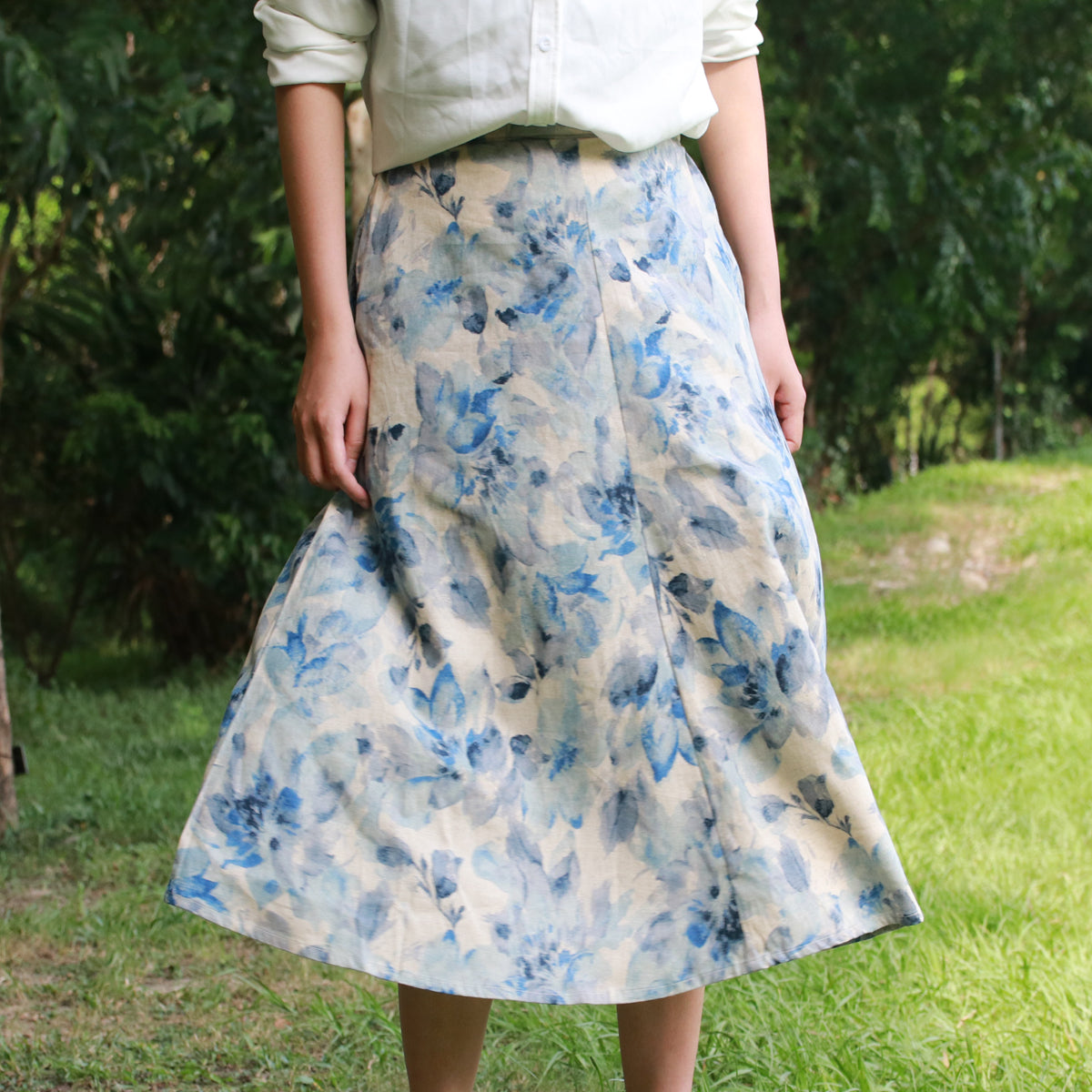 Blended Flowers - Four Panel Circle Skirt