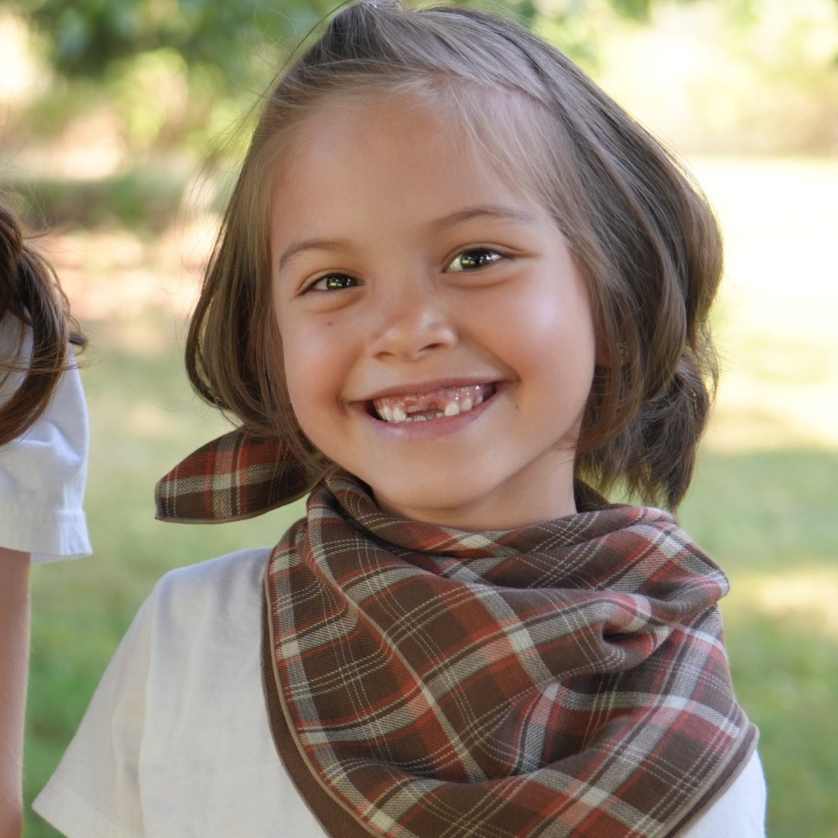 Plaid Gauze Square scarf - Pre-order late September