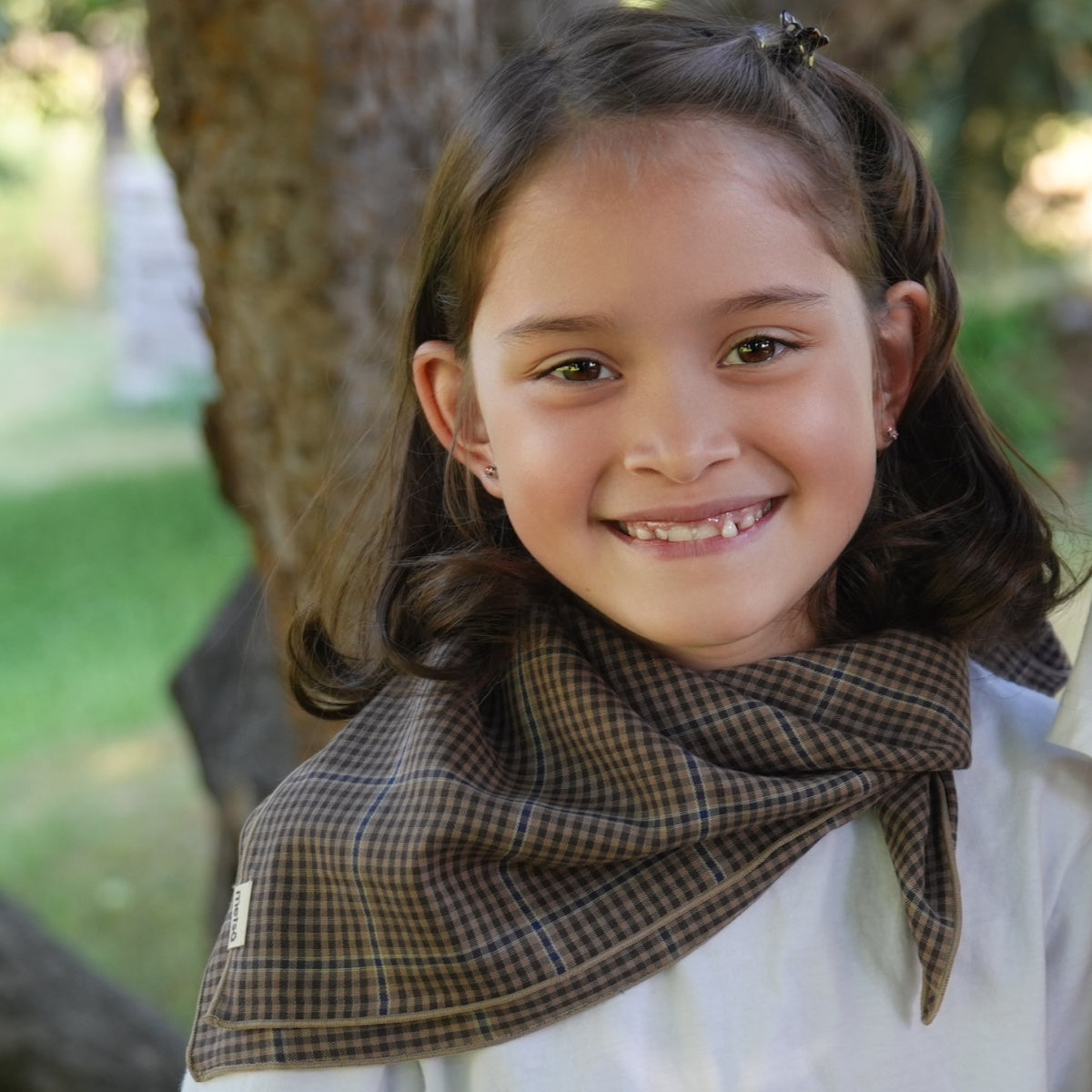 Plaid Gauze Square scarf - Pre-order late September