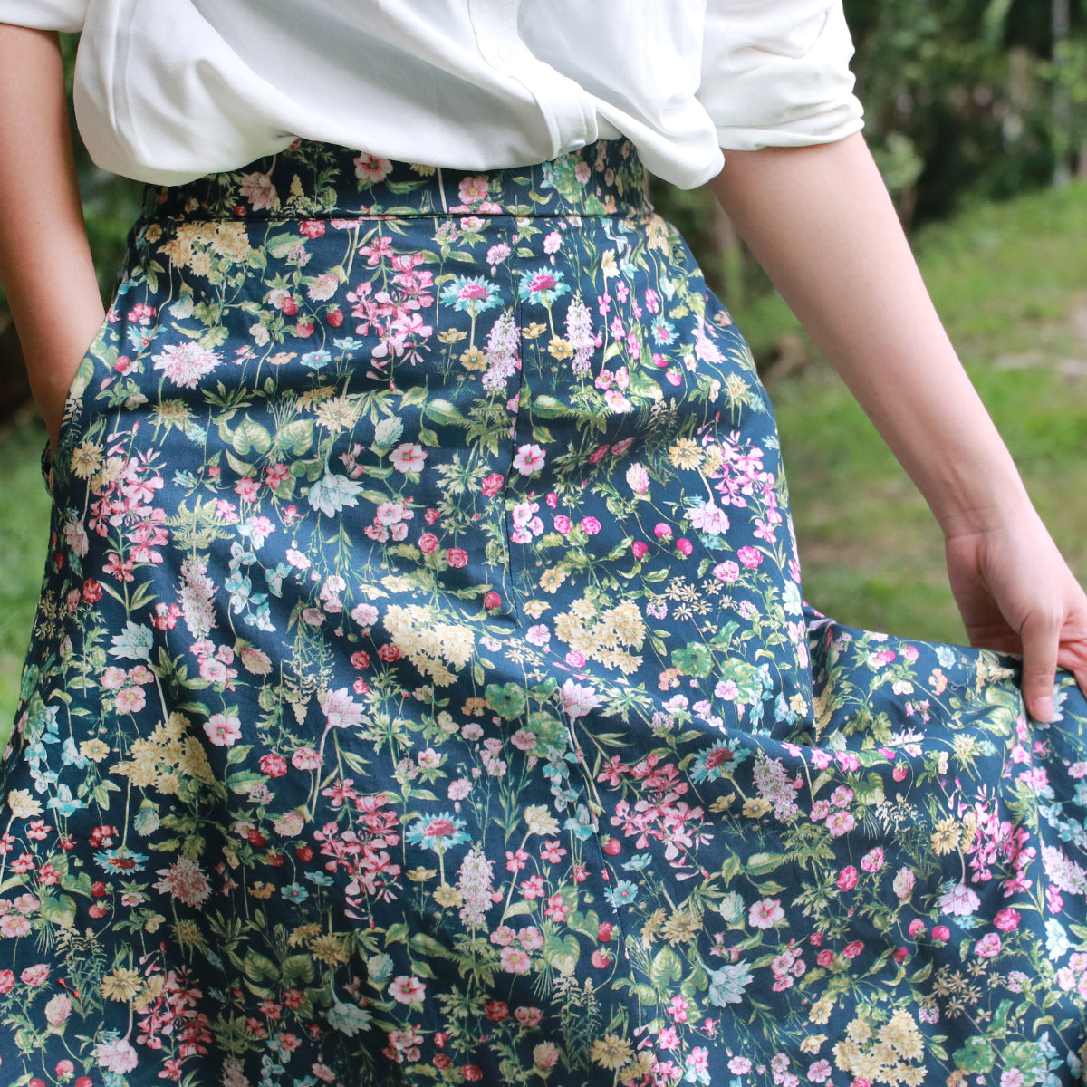Flowers Amid Greenery - Four Panel Circle Skirt