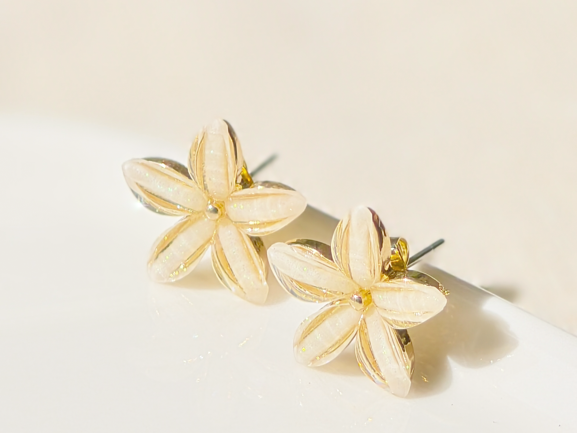 Flower Steel Earrings-Korea