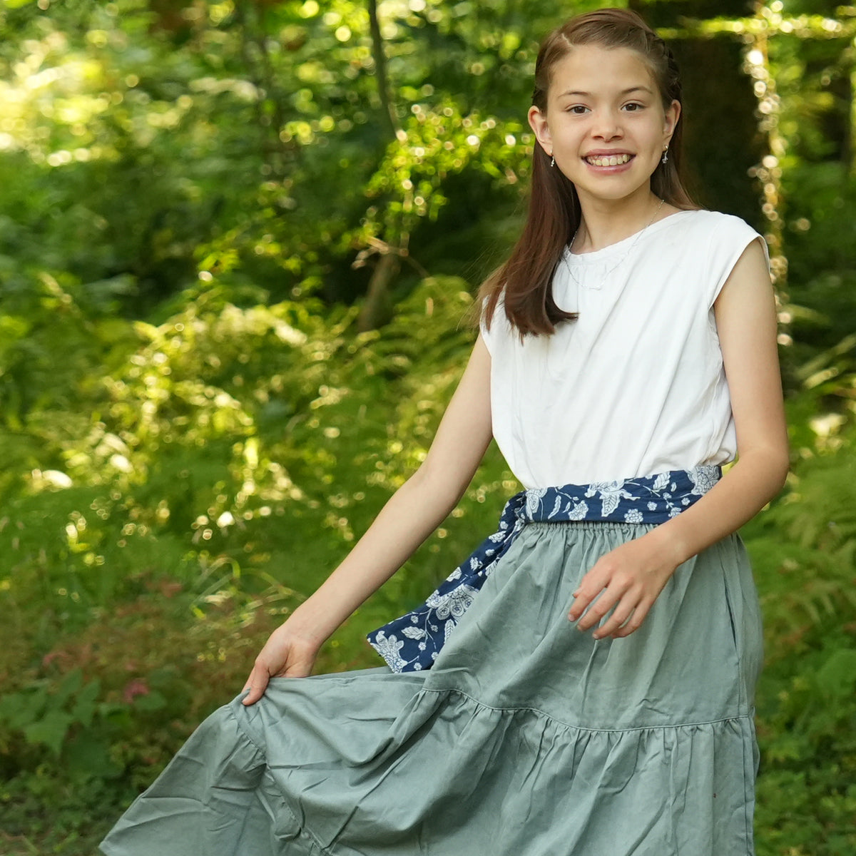 Light Blue Denim Retro Cake Skirt