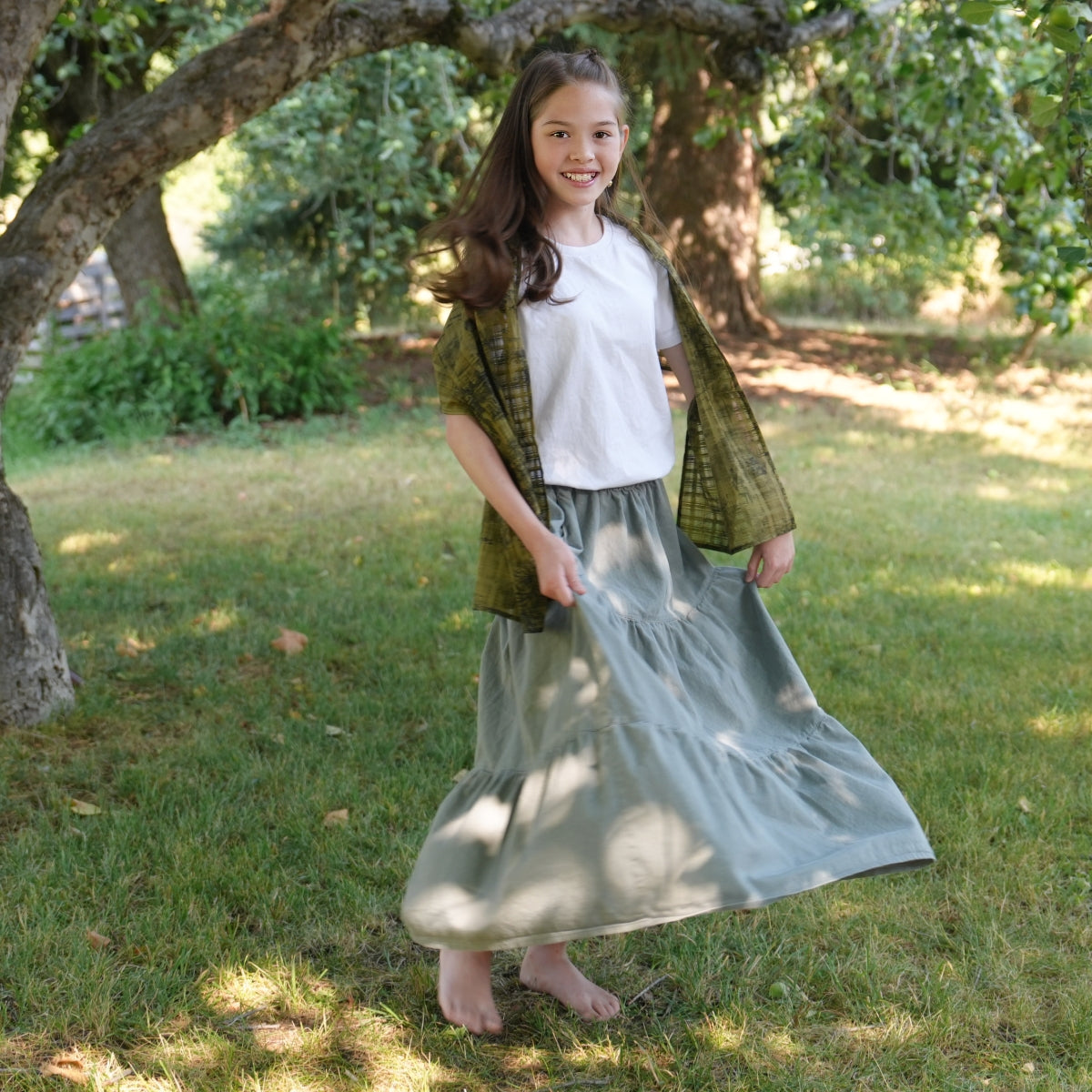Light Blue Denim Retro Cake Skirt