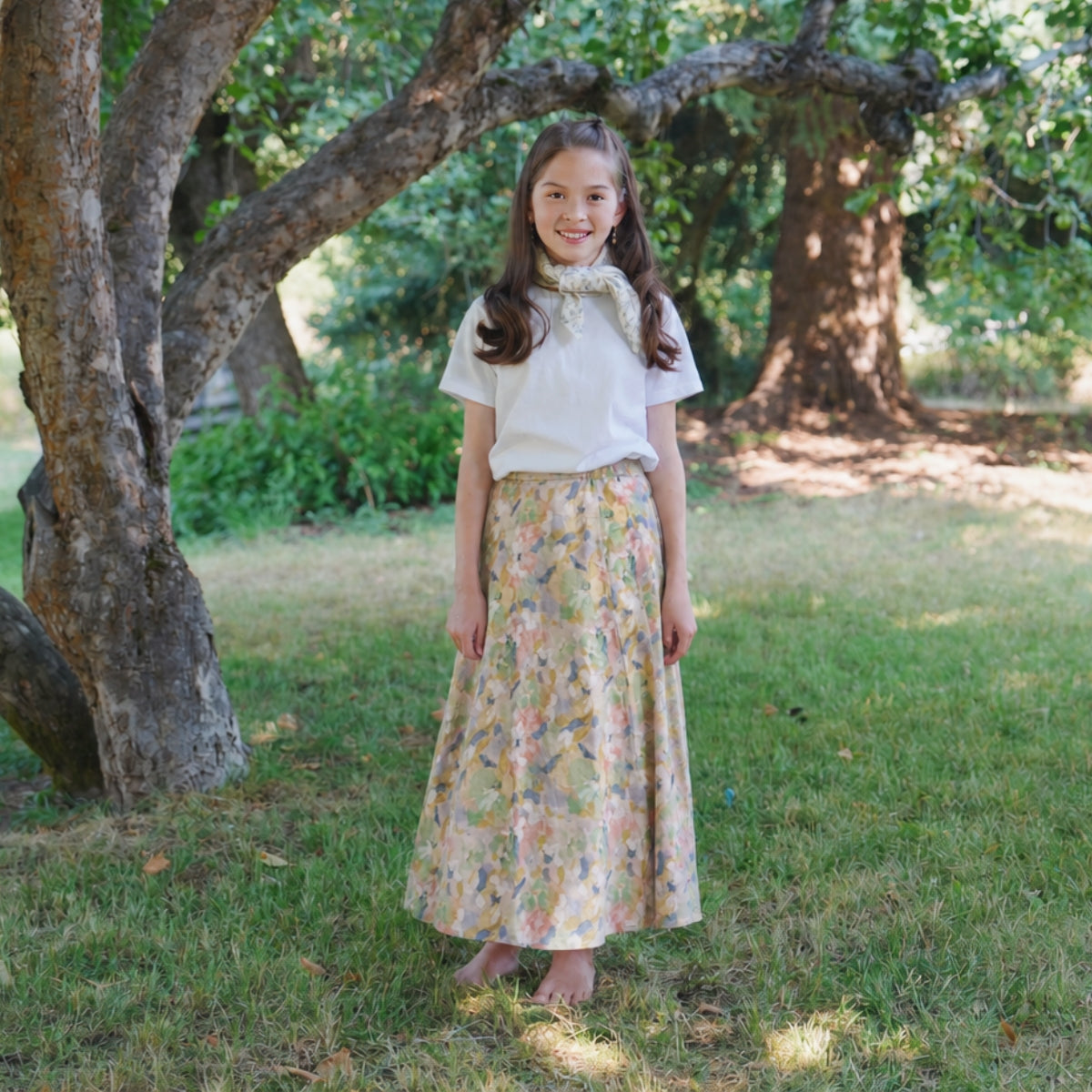 Blurred Flower Shadows - Four Panel Circle Skirt