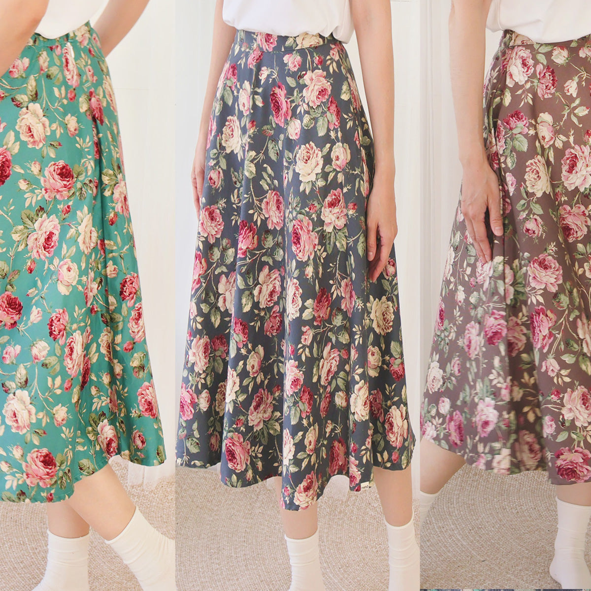 Vintage Rose Thick Circle Skirt