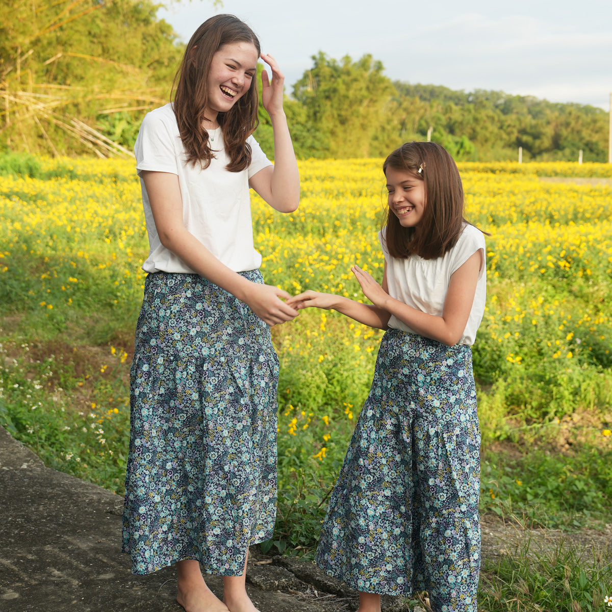 Blue Floral Handmade Cake Dress