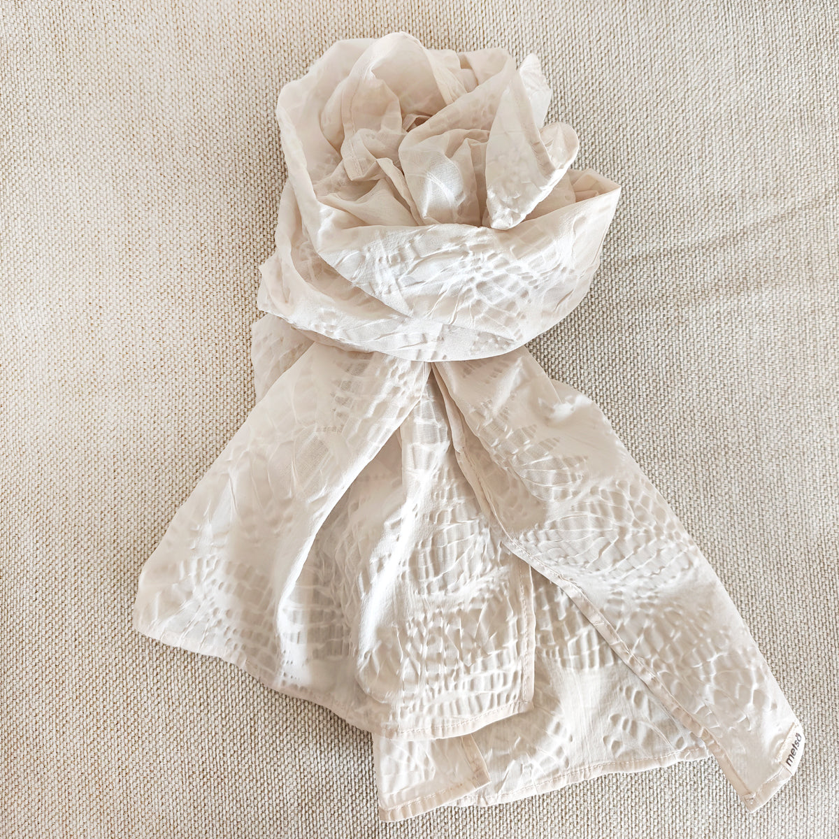 Off-White Floral Cotton Scarf - Japan