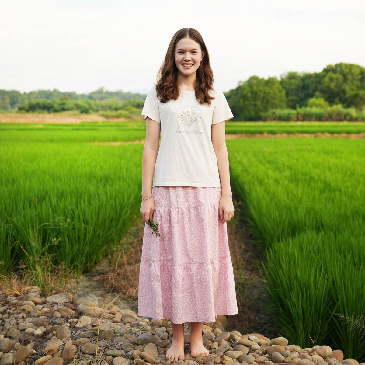 Color Flower Leaf  Handmade Skirt