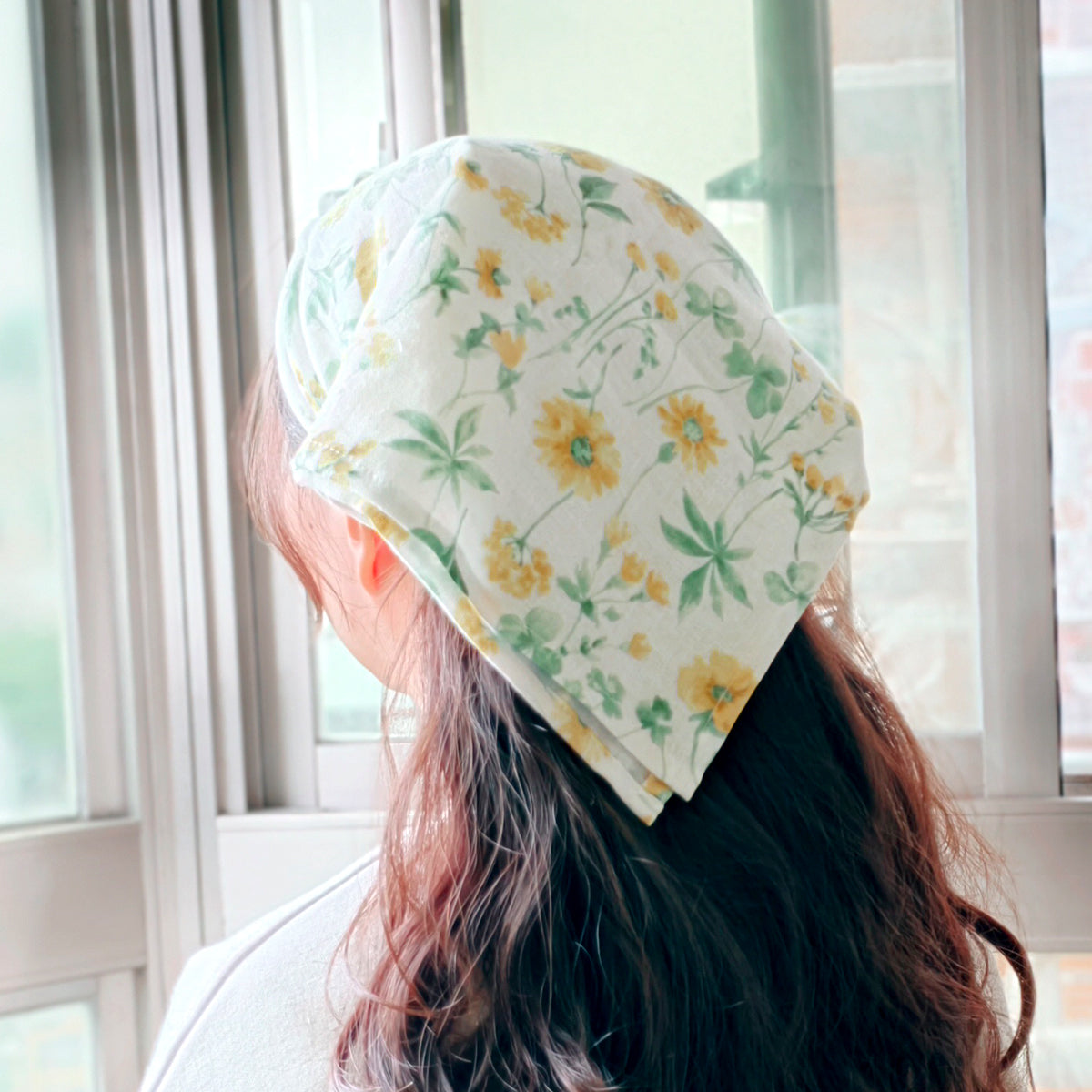 Big Flower Printed Cotton Scarf - Japan